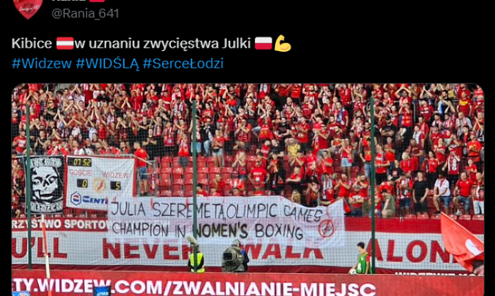 TRANSPARENT kibiców Widzewa nt. Julii Szeremety!